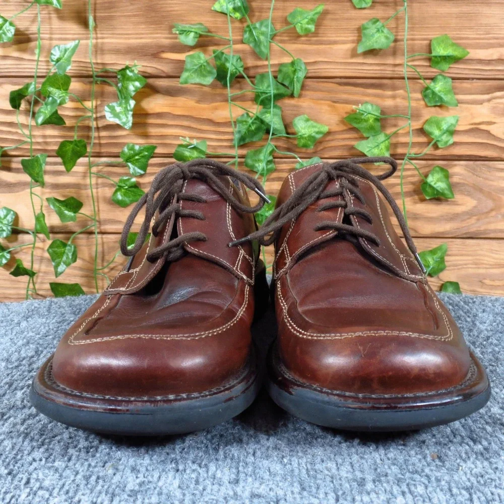 Kenneth Cole Reaction W01755 Mens Oxford Shoe Sz 9 Business Casual Brown Leather